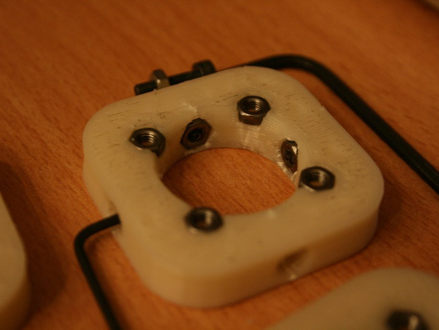 Locking 608 Bearing Bracket with Captive Nuts for Makerbot Cupcake