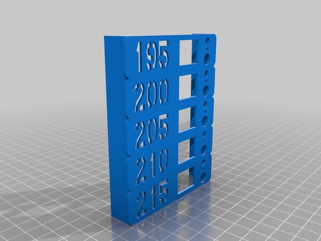 Customisable extruder temperature test object