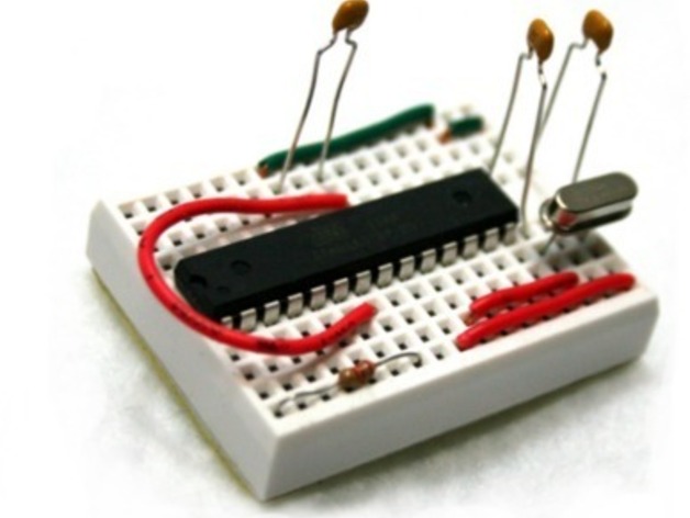 Bareduino - Arduino Compatible Breadboard Microcontroller