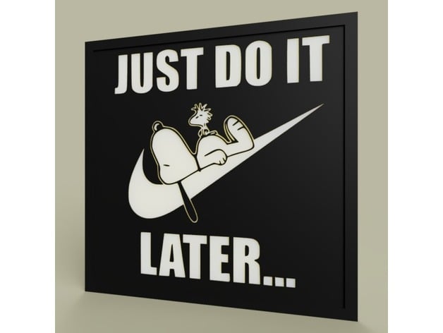 Lol Snoopy Nike Just Do It Later By Yb Magiic Thingiverse