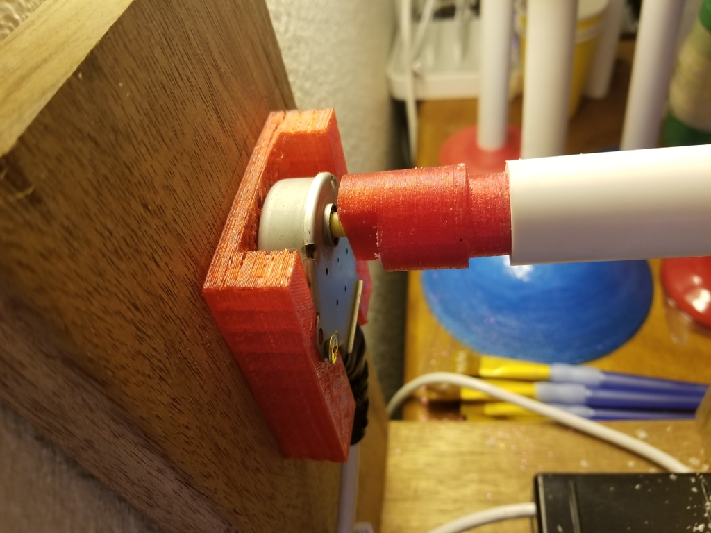 Adaptor for 3/4 inch pvc to Microwave motor plus pvc holder