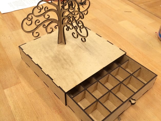 Jewelry box with earring tree
