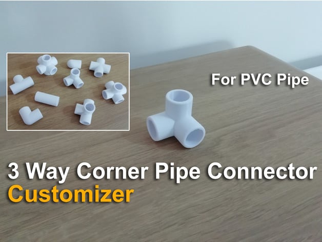 3 Way Corner Pipe Connector Customizer