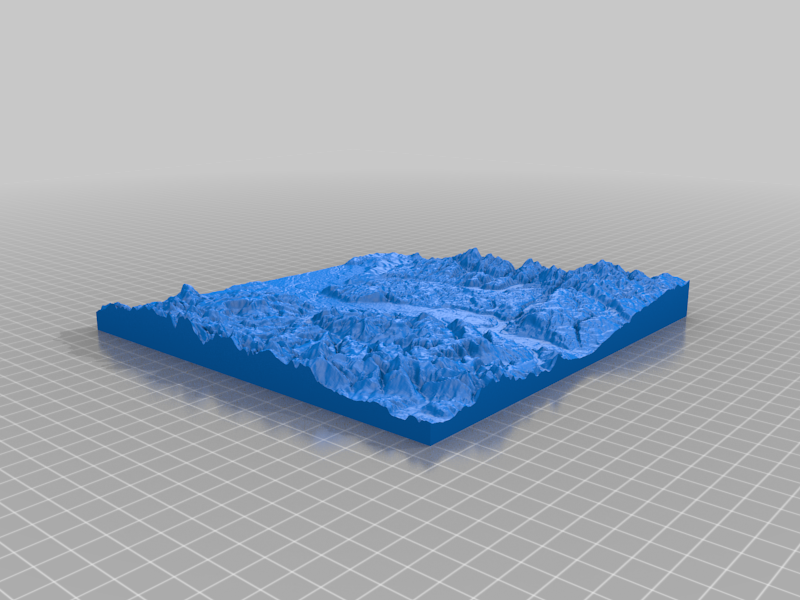 3D map of the Rhein valley around Basel, Switzerland