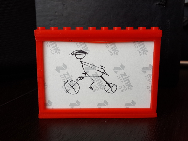 3d printed picture frame for Polaroid photos, lego compatible