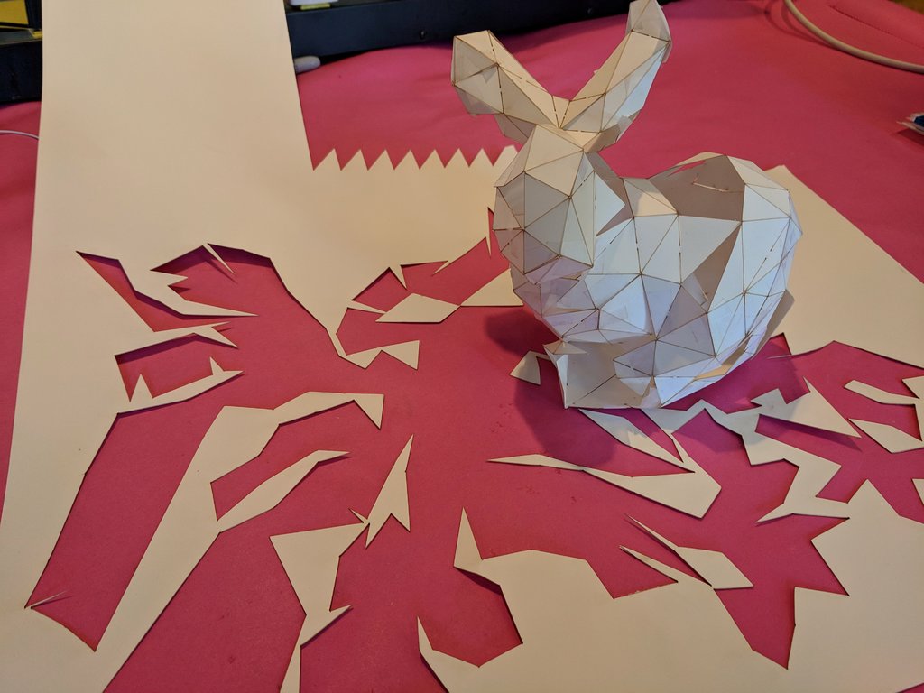 Unfolded lowpoly Stanford Bunny