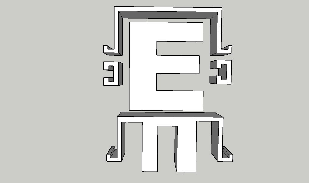 Concrete mold for letter "E"