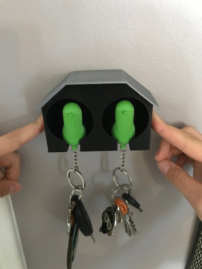 Double Birdhouse Key Holder