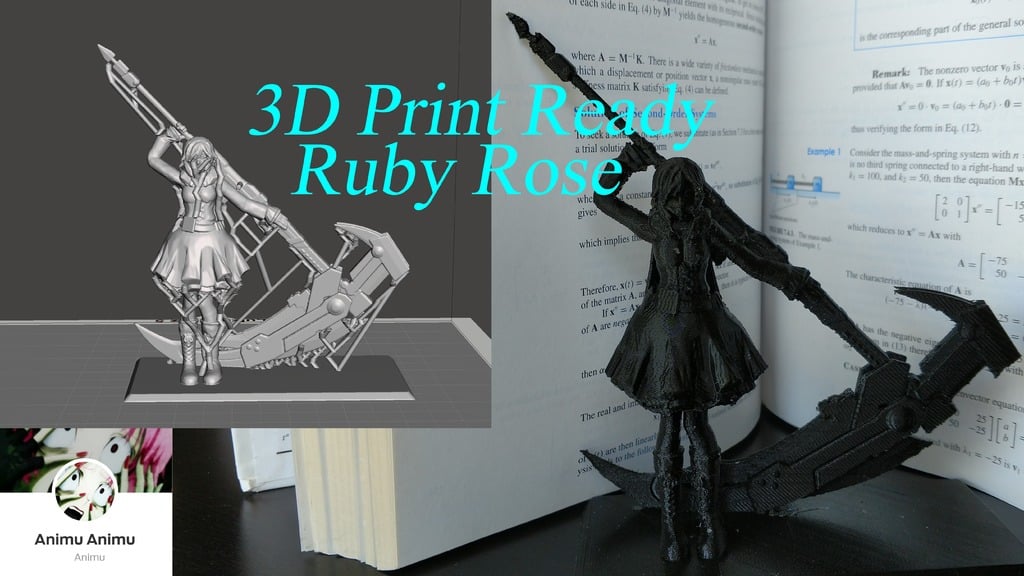 3D PRINT READY!! Ruby Rose from RWBY