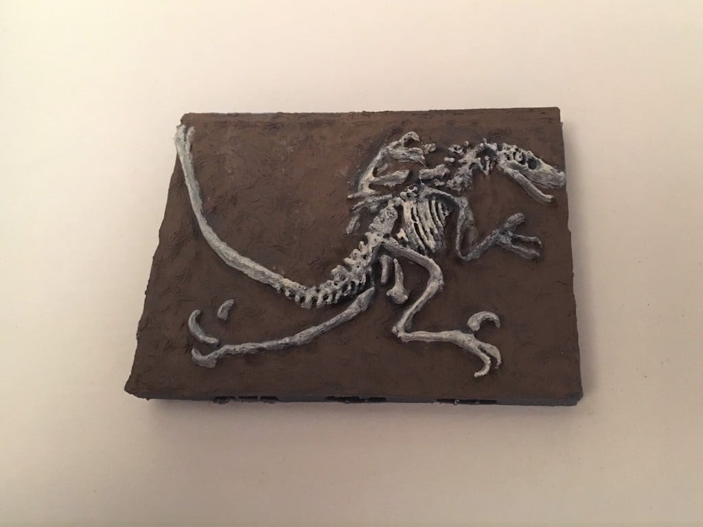Miniature Velociraptor Fossil with Openlock Base