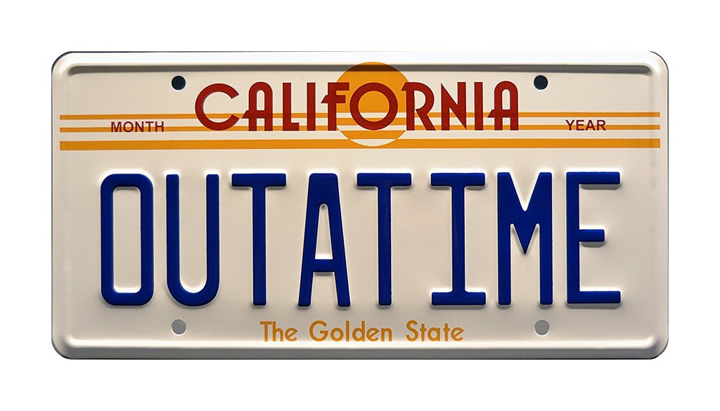 Back to the future license plate