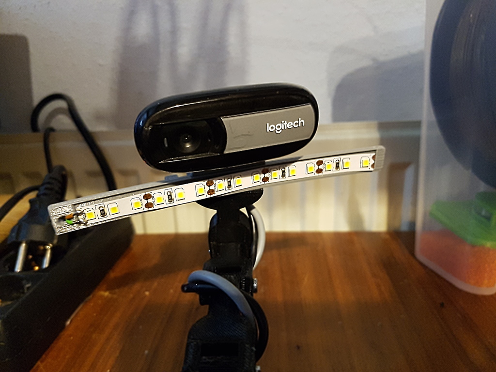 Logitech C170 Camera mount with LED strip holder