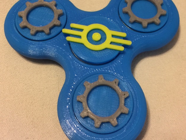 Fidget Tri-Spinner with Themed Bearing Caps