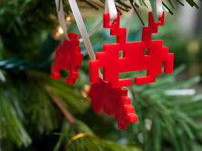 8bit Space Invader Ornaments