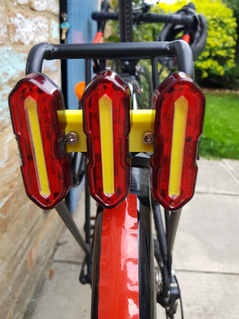 Bike Triple Tail Light Bracket For Pannier Rack