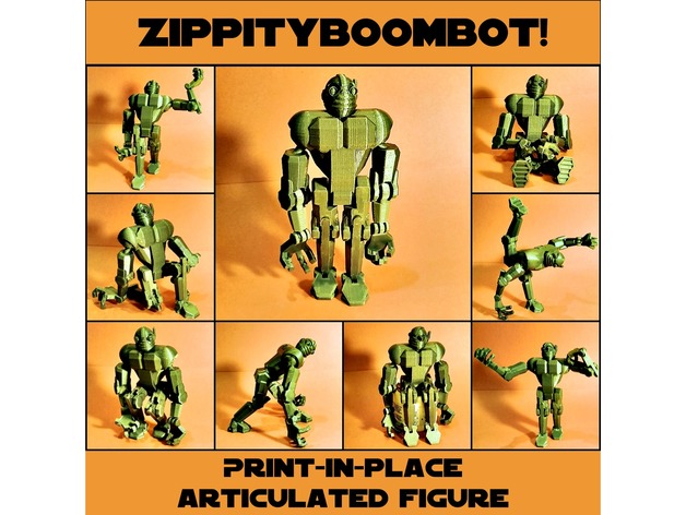 Print-in-place articulated figure: Zippityboombot!