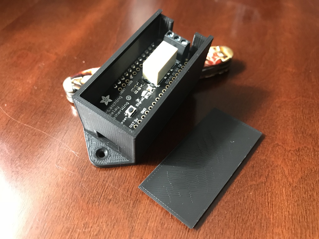 Mountable Enclosure Case for Adafruit Feather HUZZAH and Mini Relay FeatherWing