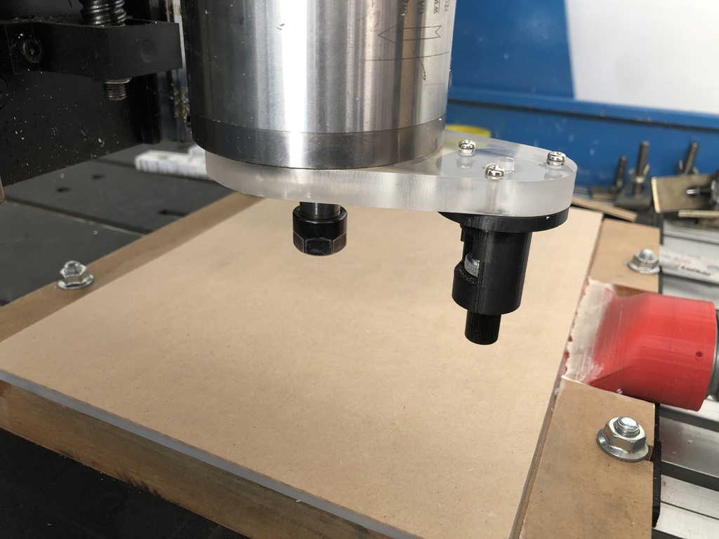 Vinyl cutter knife attachment for CNC router