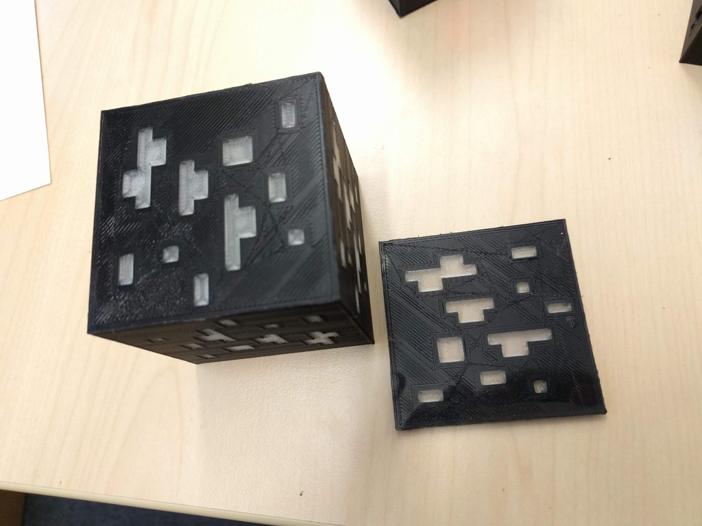 Minecraft diamond ore lamp for double print