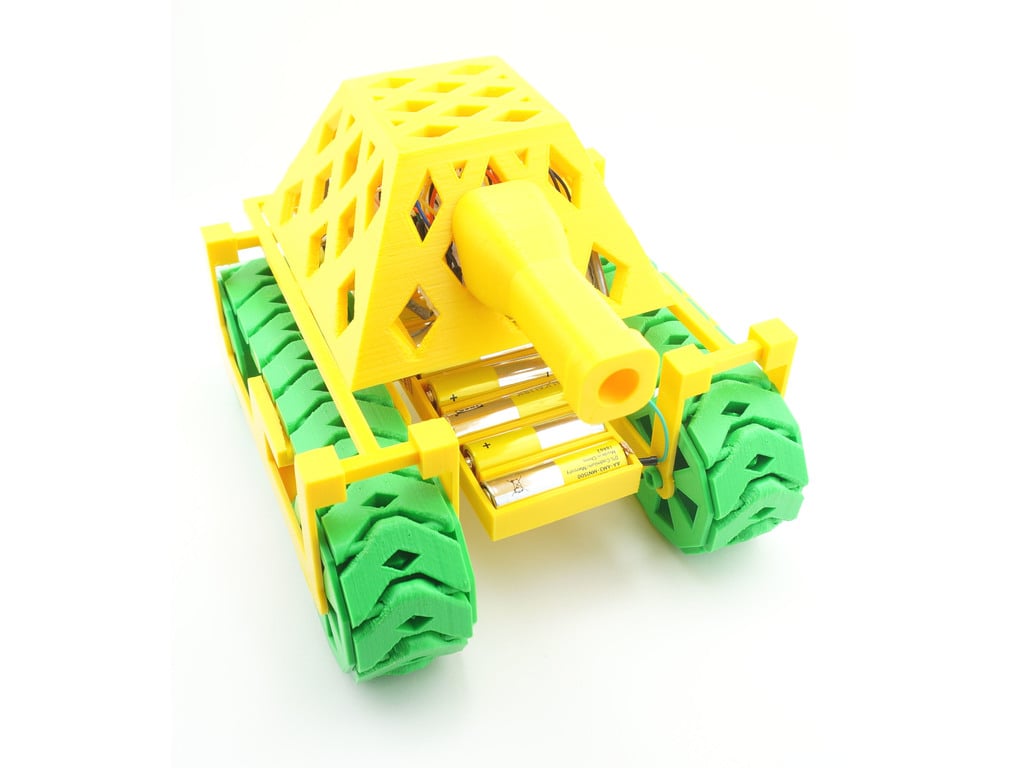 RC Tank that Prints without Support, Assembles without Hardware and Wires without Soldering