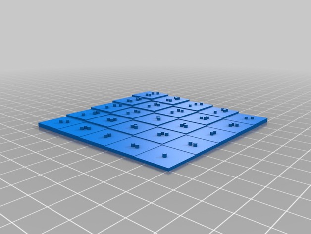 Braille optimized multiplication table (5x5)