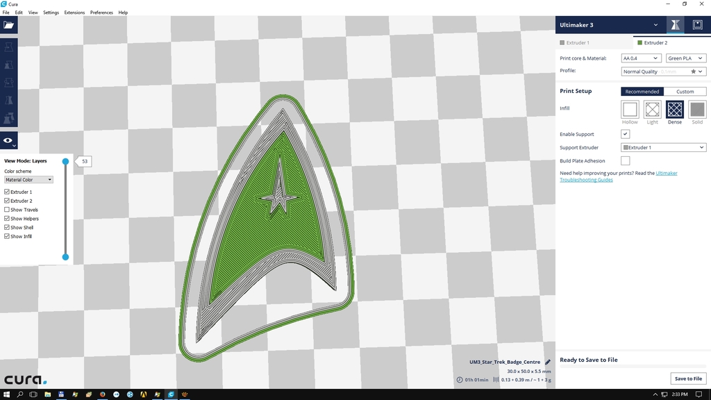 Star Trek Badge Dual Color