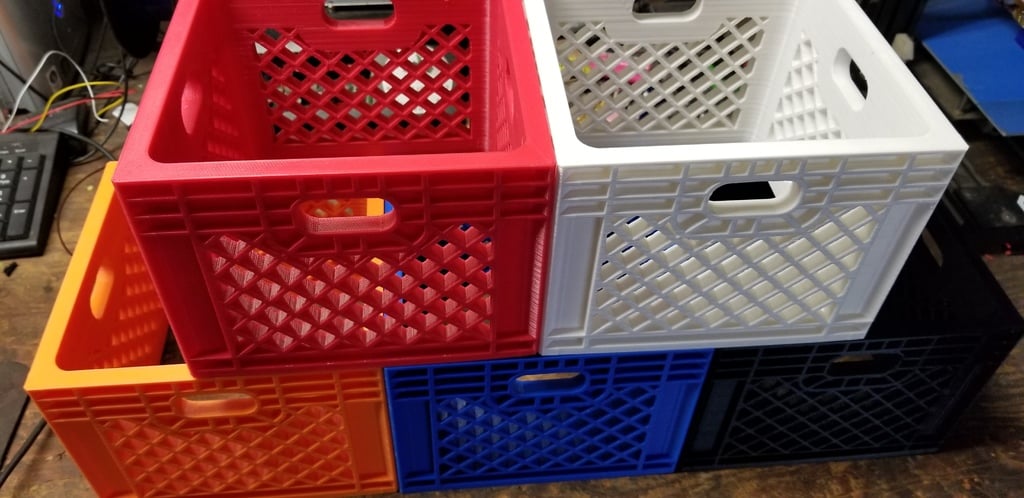 Milk crate without a bottom