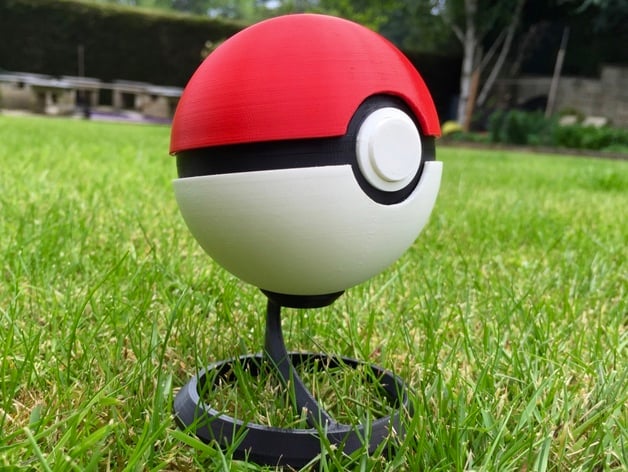 Pokeball Fully Functional With Button And Hinge