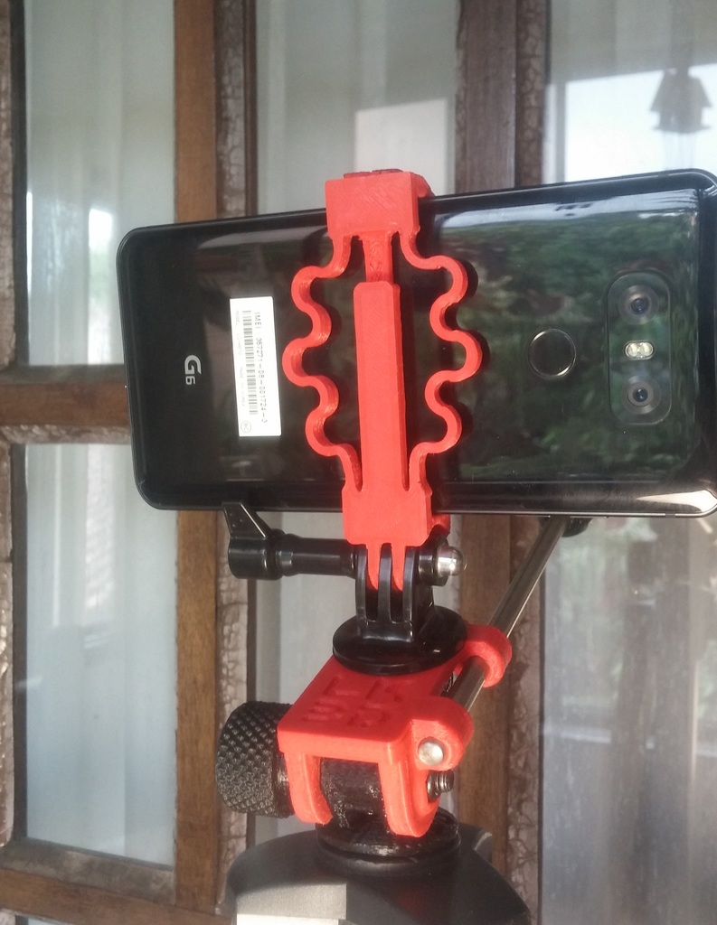 Universal springy smartphone to gopro style mount