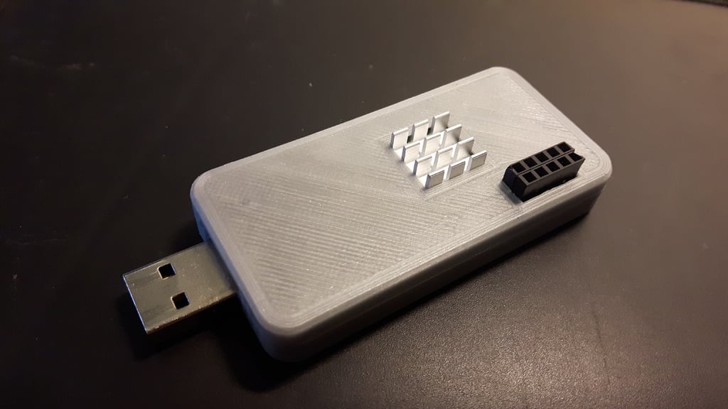 Raspberry Pi Zero W USB Dongle Case, Modded Header/USB-Pos/Heat-Sink