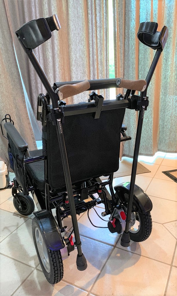 Wheelchair forearm crutch holder