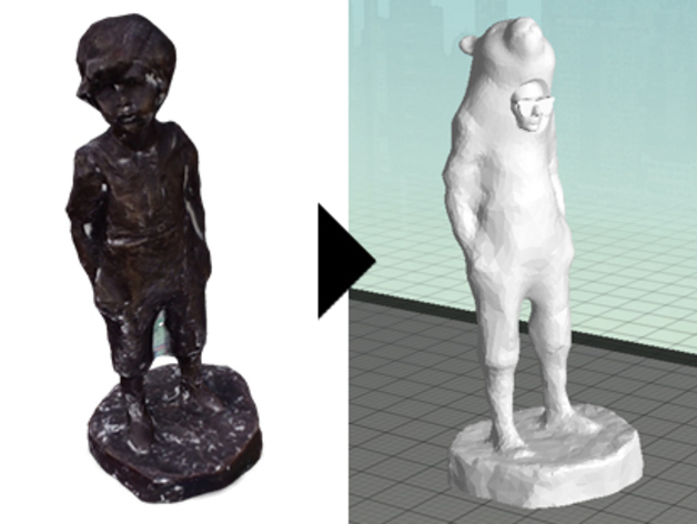 Bear kid sculpture
