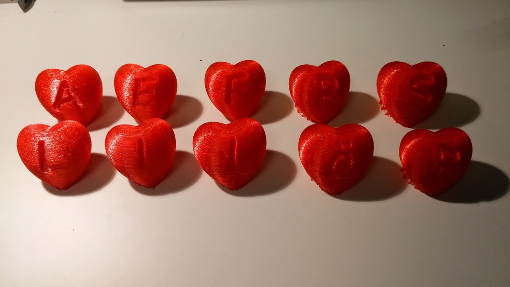 Hearts with letters