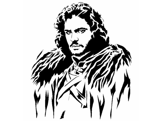 Jon Snow stencil by Longquang - Thingiverse