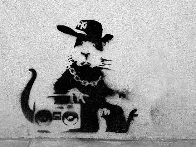 Hood Rat Stencil (Banksy)