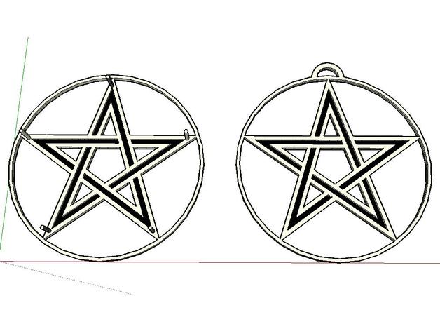 Pendants - Dijes / Key hangers - Colgadores de Llaves "Estrella del diablo - Devil star"