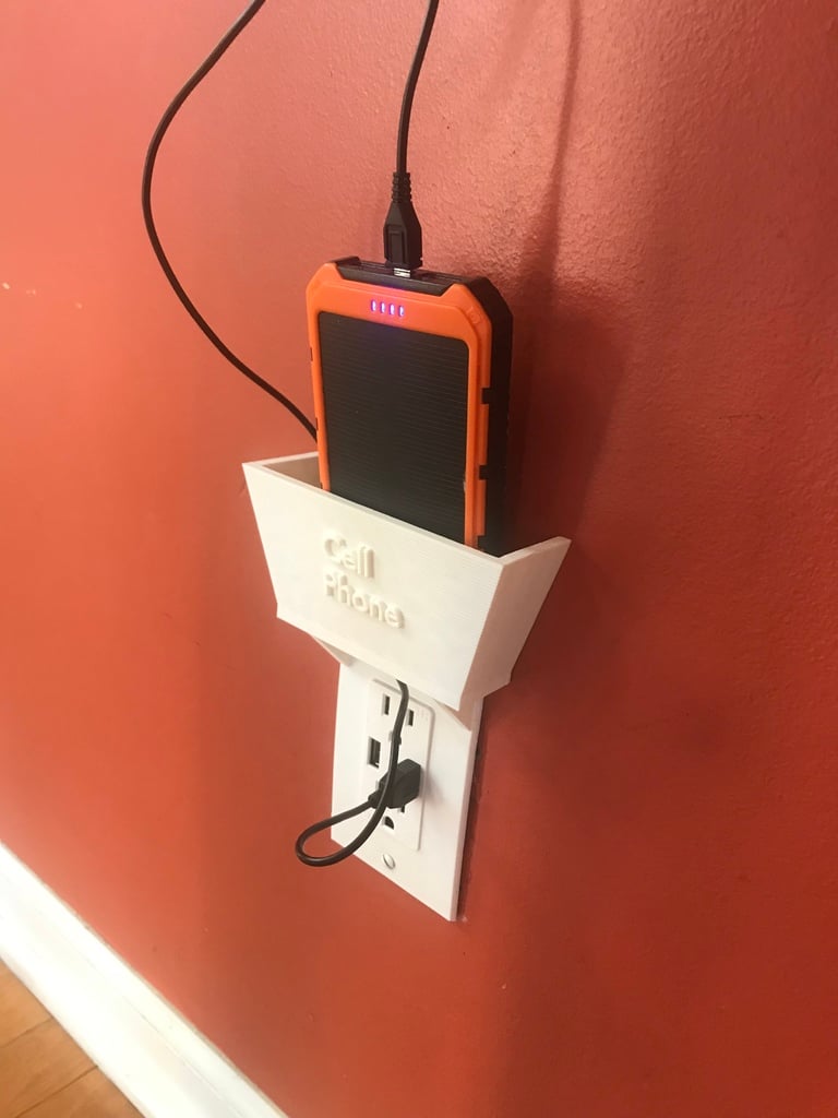 Phone holder for a decora outlet cover plate