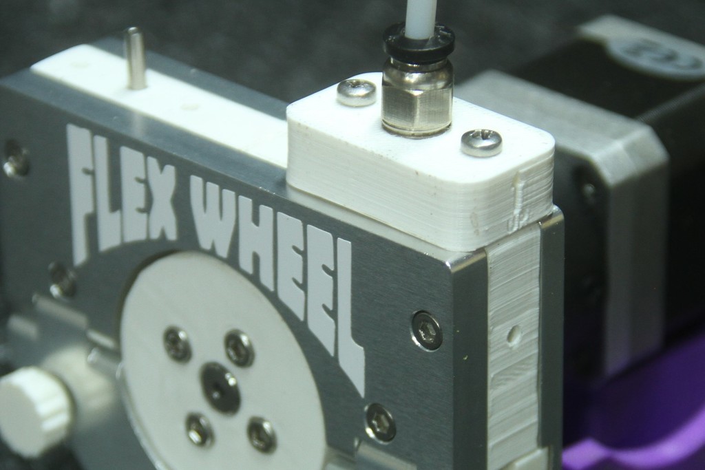 Bowden Coupling Block for Flex Wheel Extruder
