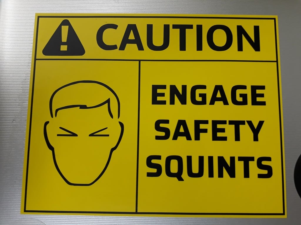 Engage safety squints (stl and pdf for laser engraving or vinyl cutting)