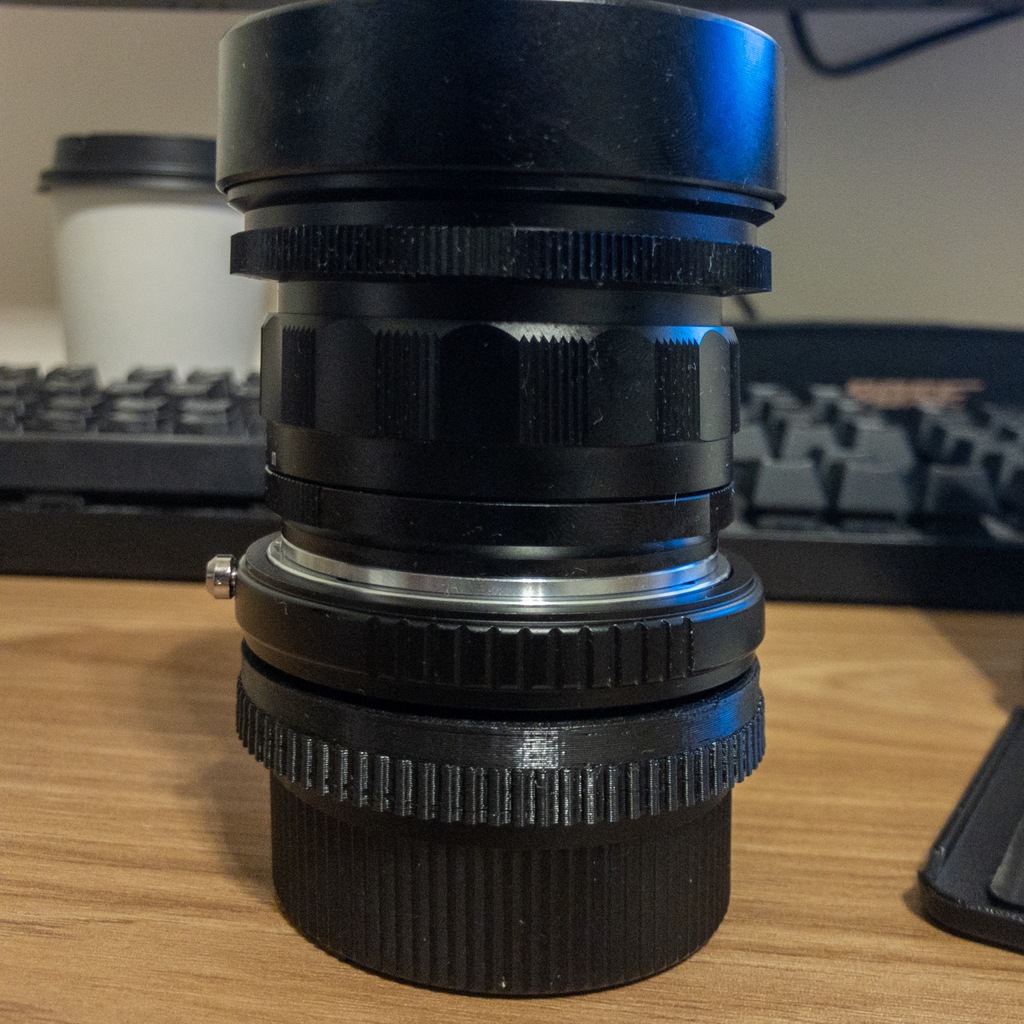 Sony E mount rear cap with Leica M Mount on the back