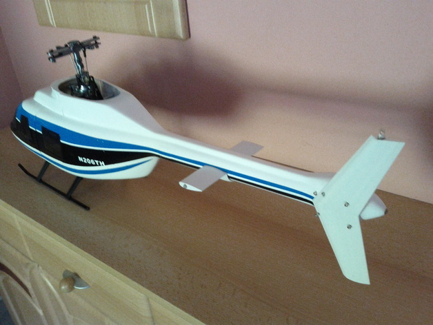 Bell 206 Tailfin and Stabilizer for 450 Size Fuselage