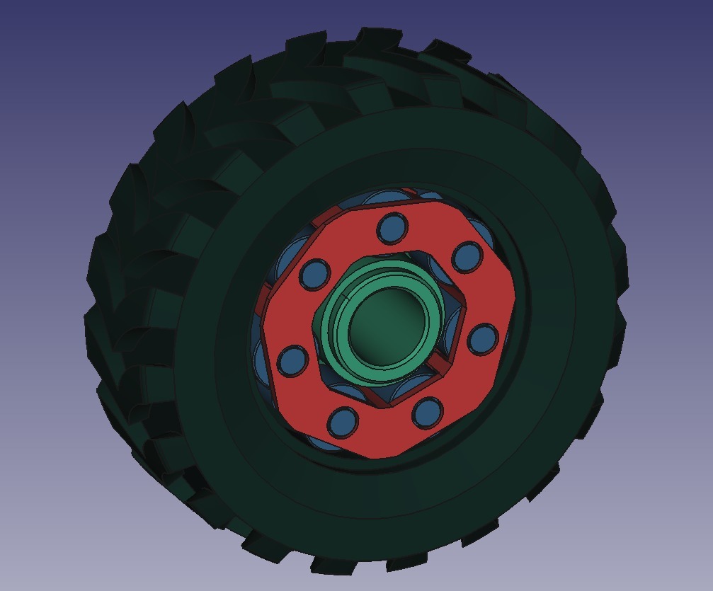 Toy wheel with roller bearing