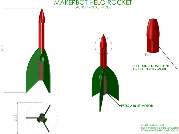 Helo model Rocket & Launch Pad (Estes Style)