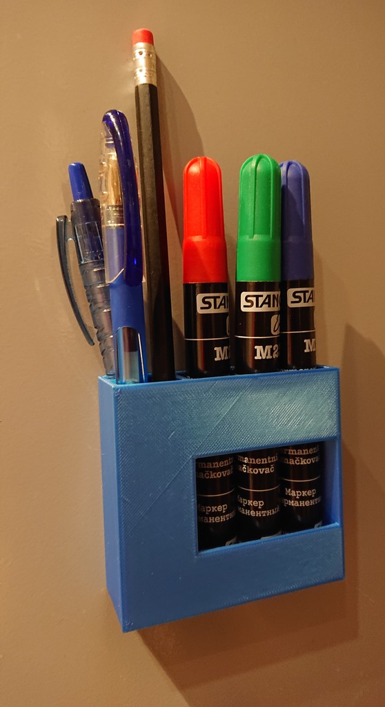 Pencil, marker or pen holder with magnet