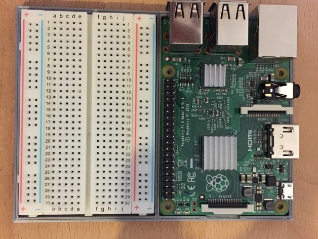 Raspberry Pi 2 + Breadboard combination Tray