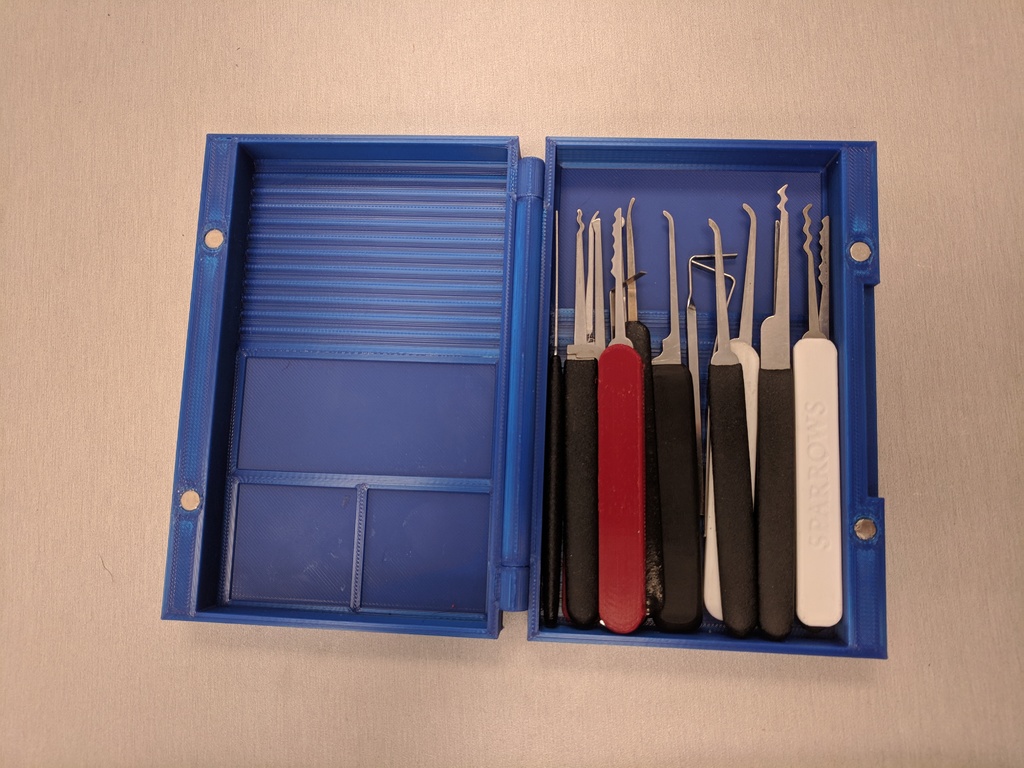 Lock pick case with pinning tray