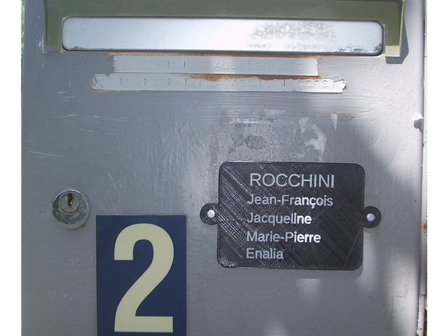 Name plate for mailbox