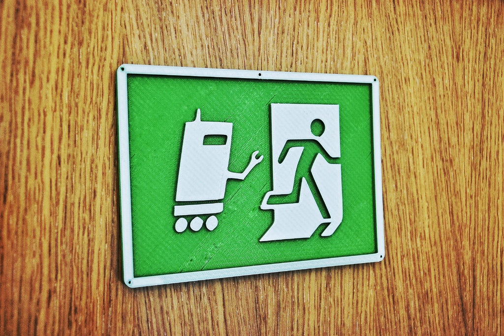 Angry Robot Emergency Exit Sign
