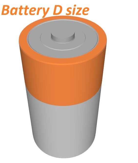 Baterry D size ( Duracell colors ) 