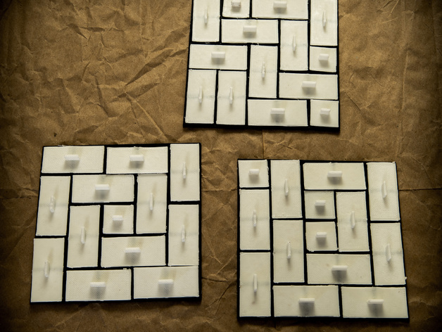 Tatami Tilings Set: Square Grid, 1x1 Monomino and 1x2 Domino Tiles
